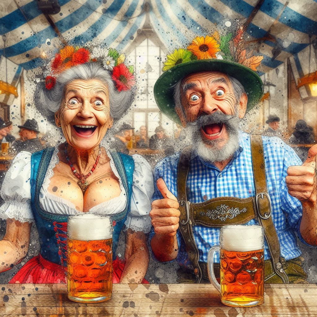 old bavarian couple at Oktoberfest