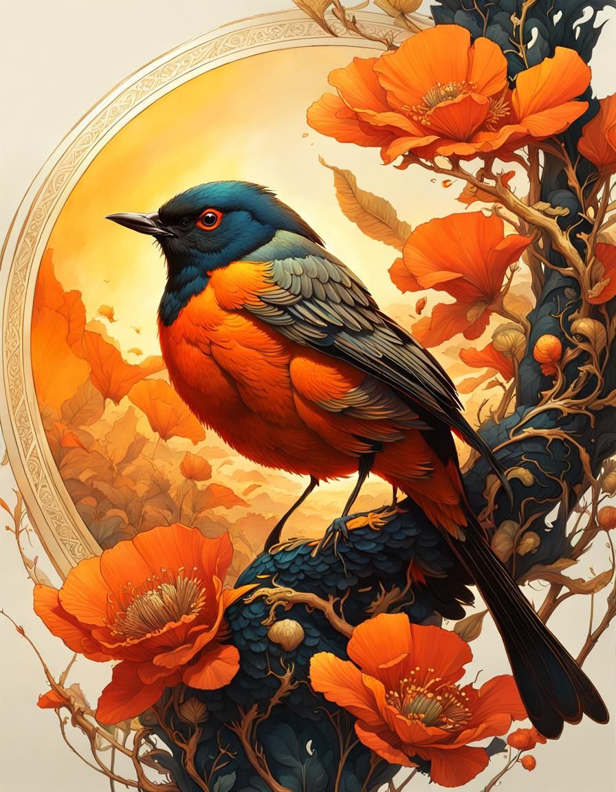 Halloween Redstart  by @kauri