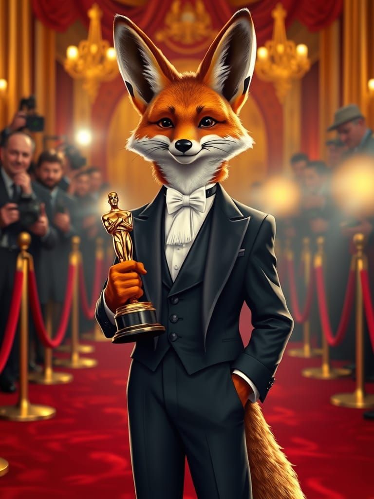 Fox on red  by @Roswarcus