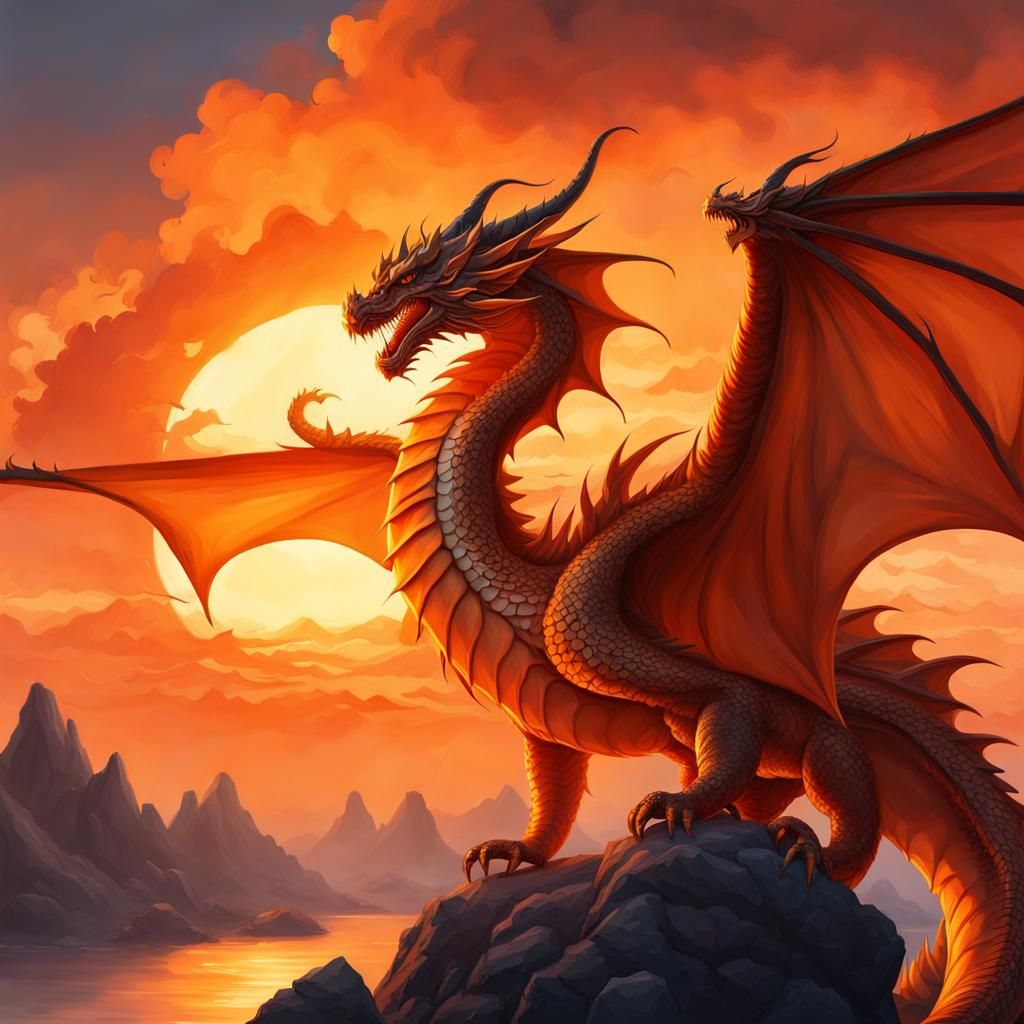 Orange dragon - AI Generated Artwork - NightCafe Creator