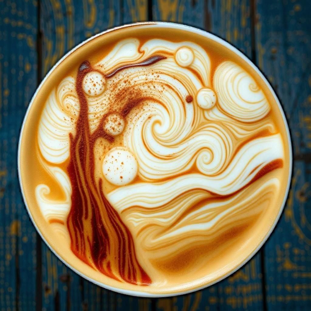 A Latte Starry Night  by @James The Flame Sorcerer