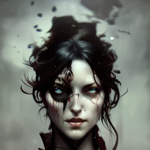 Undead, horror, victorian, lady, portrait, dark