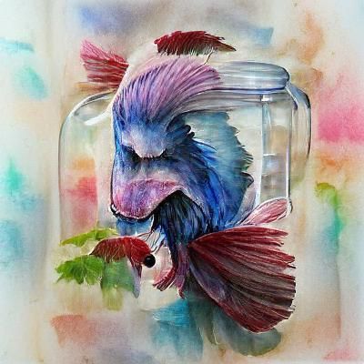 Betta fish watercolor