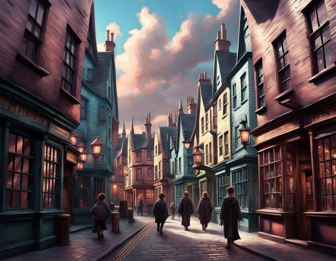 Diagon Alley - AI Generated Artwork - NightCafe Creator