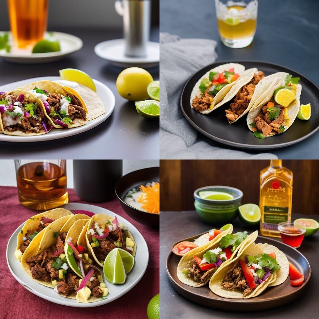still life with tacos and tequila AI Generated Artwork NightCafe