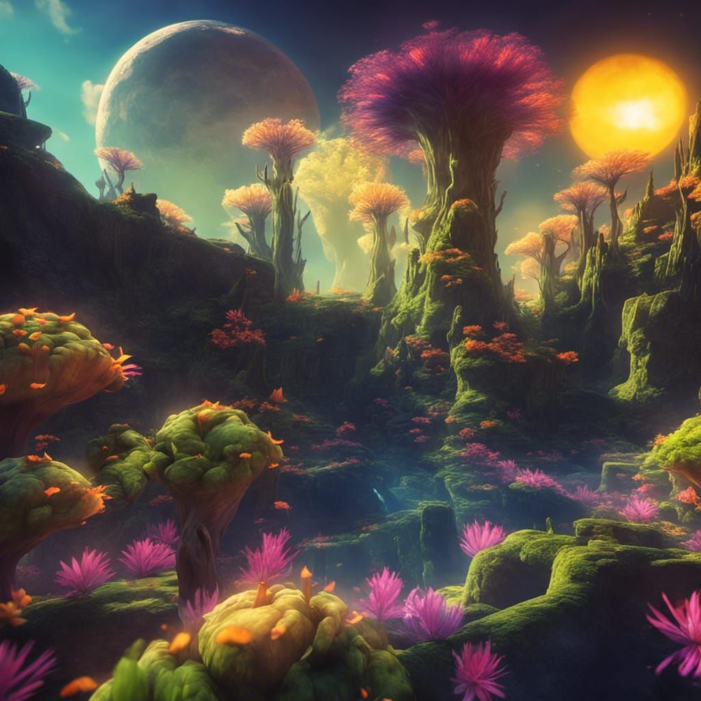 Brightside Spore Garden - AI Generated Artwork - NightCafe Creator