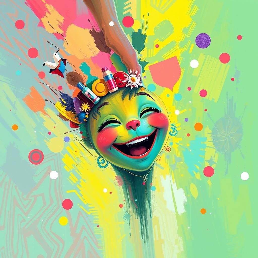 Joyful Whimsical Fusion in Surrealist Style