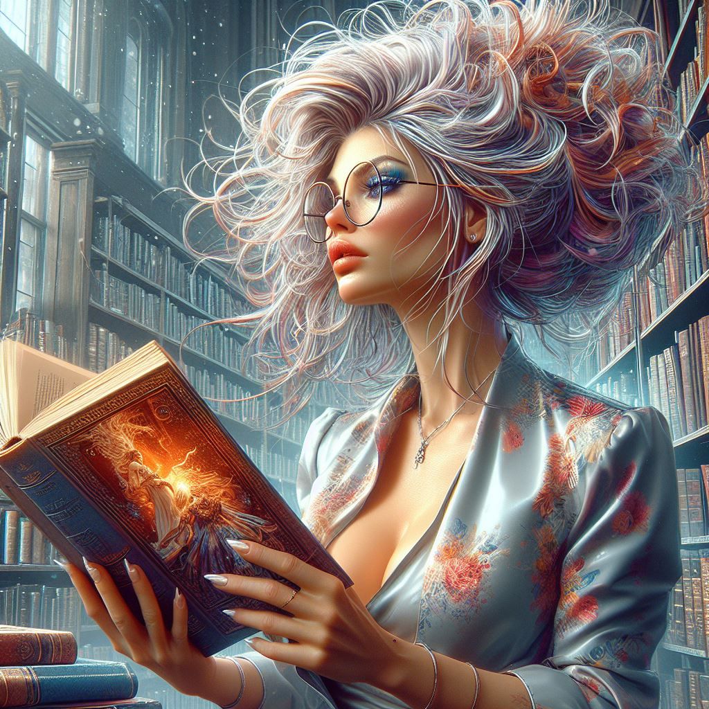 Woman in Library