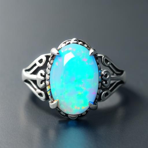 A blue opal ring