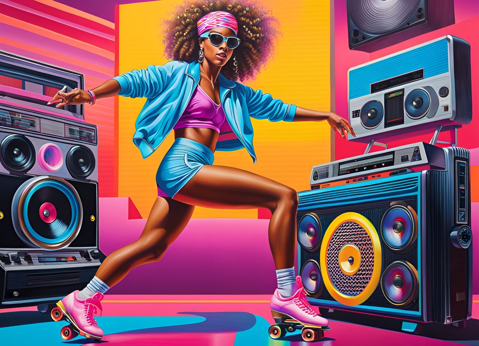 80's roller skate dancer  by @ArtColai