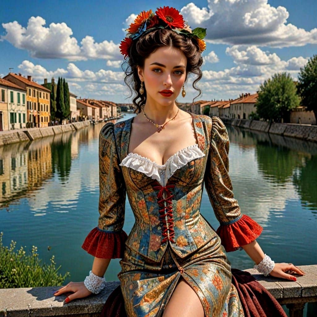 Sophisticated Ladies in Vibrant Surreal Landscape