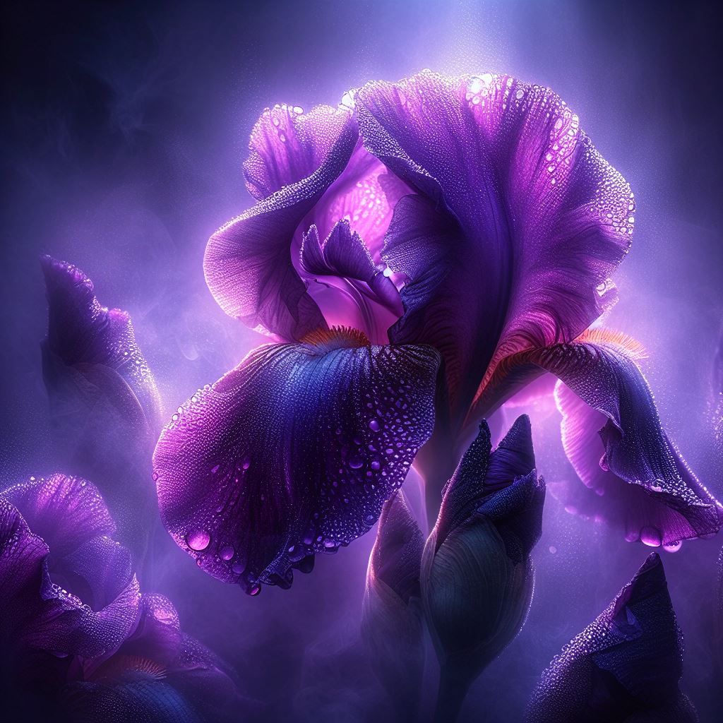 Iris in the Early Morning Mist
