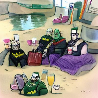 Supervillains Enjoying Their Day Off