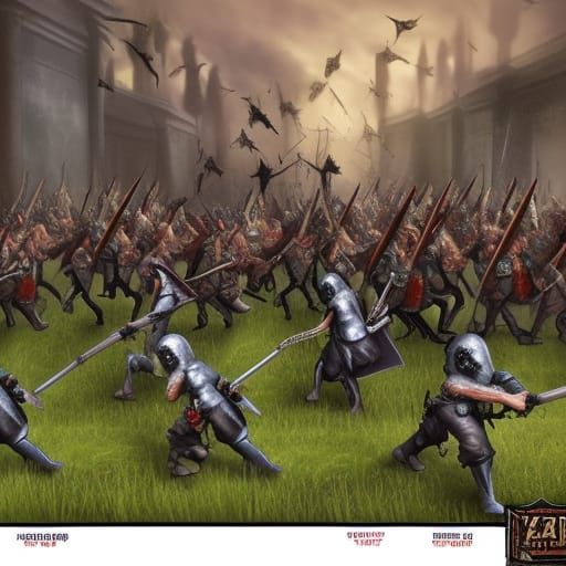 Medival army marching towards zombies AI Generated Artwork