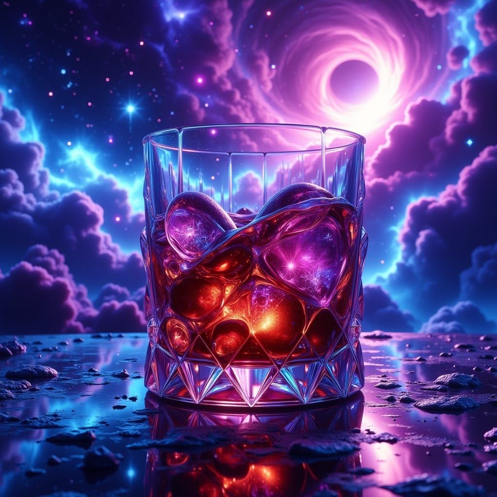 Glass of Blackcurrant Bourbon at the Edge of the Universe #2756