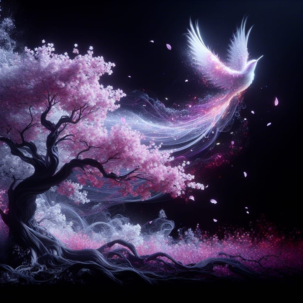 Flying sakura  by @Ivally