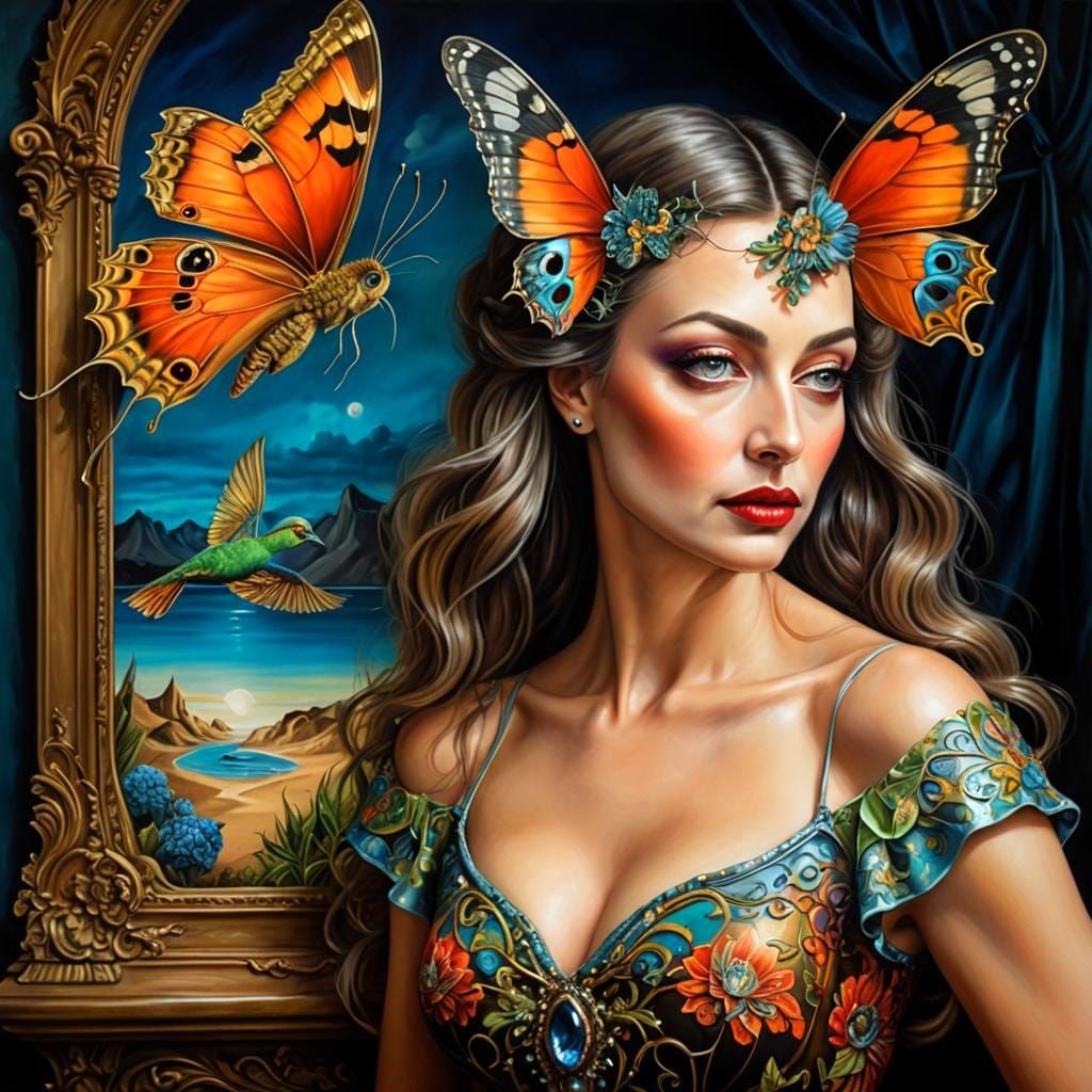 Surreal Ladies in a Polychromatic Dreamscape