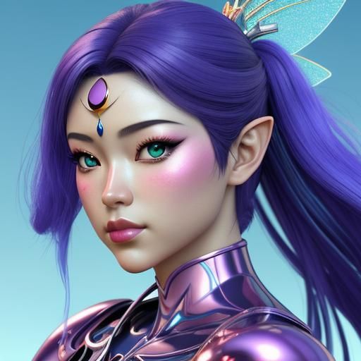 A closeup of a beautiful fairy woman with 4k resolution, gra...