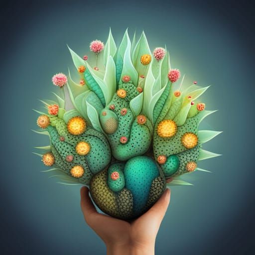 enchanted cactus ethereal fantasy hyperdetailed AI Generated Artwork