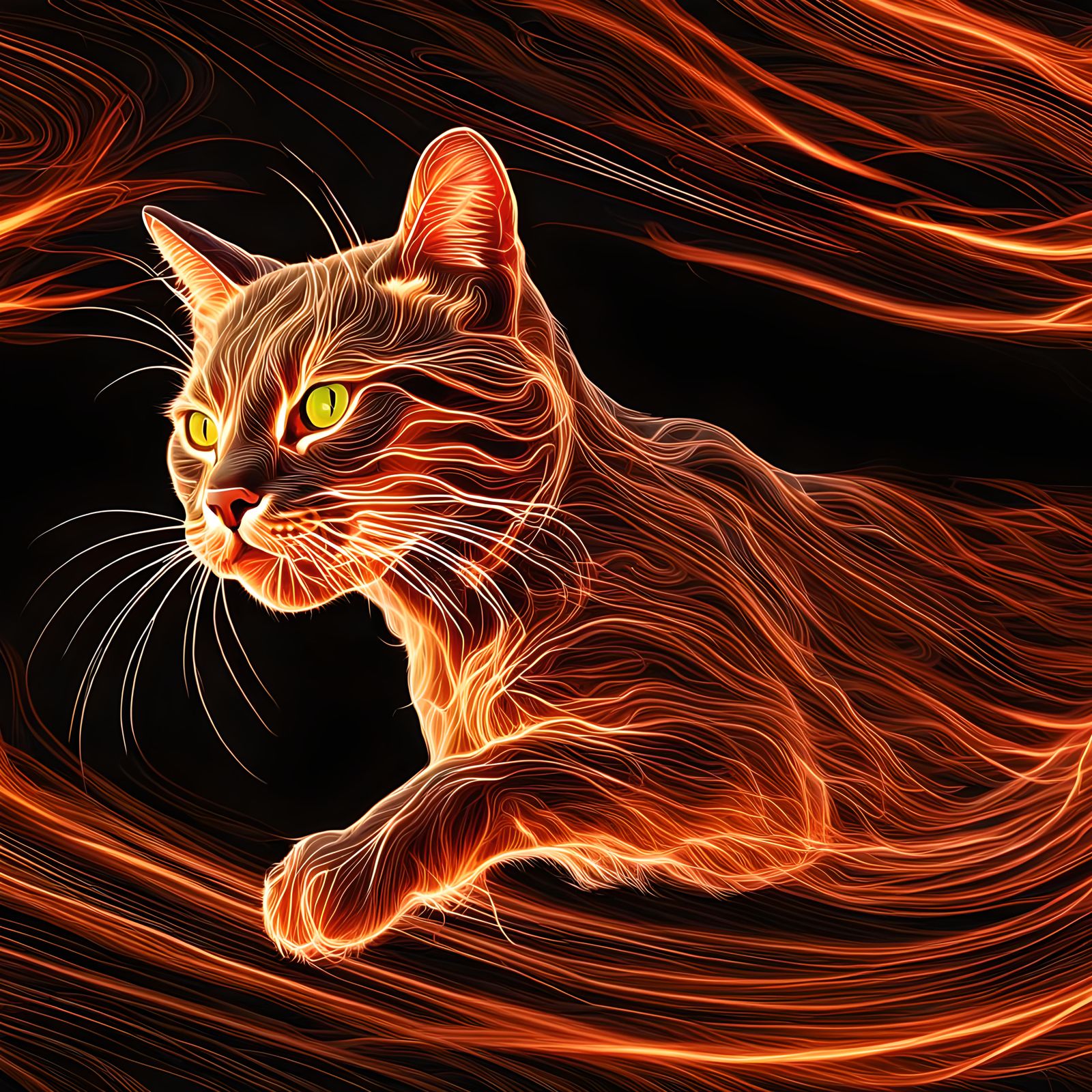 Fiery Feline  by @Oblique Lens