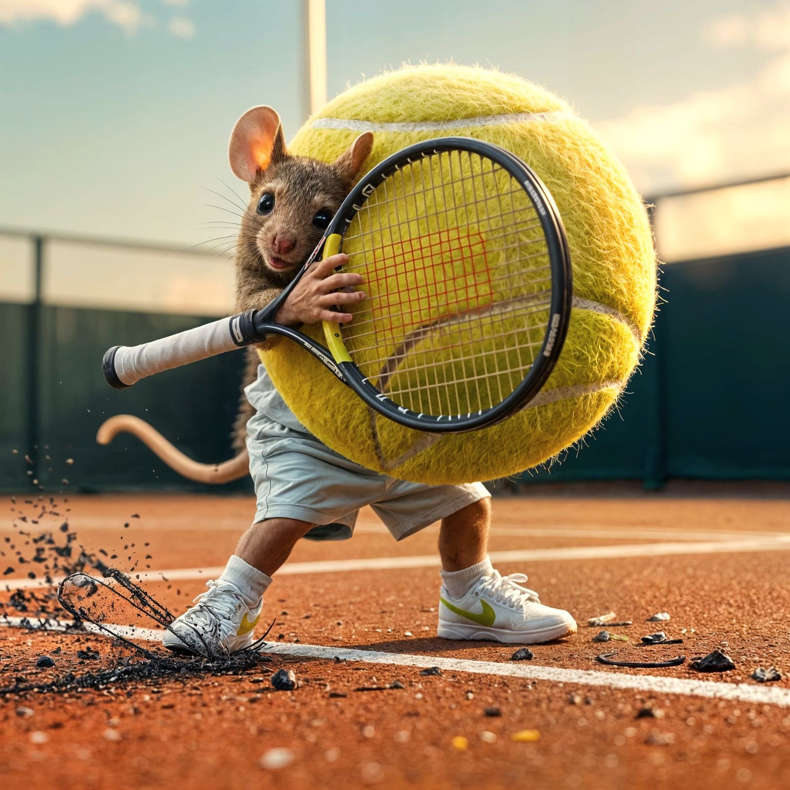 Tiny Racket Meets Giant Ball  by @Gucky