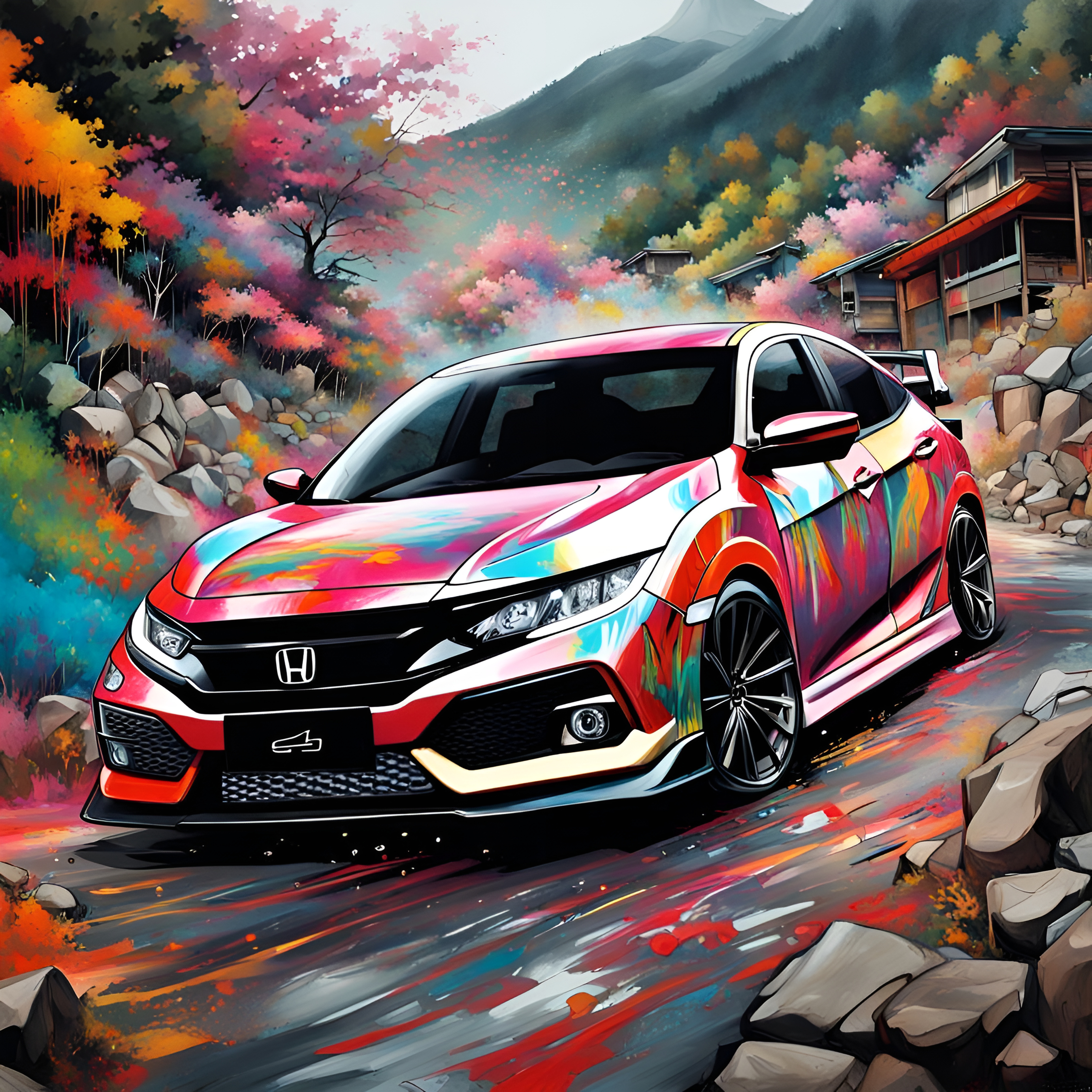 10th Gen pastel Civic SI ripping through backroad