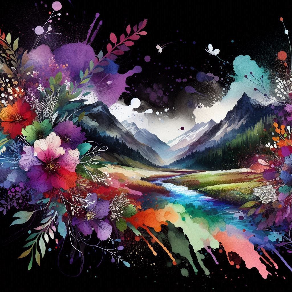 Landscape, splash art.