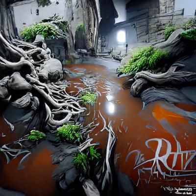 underworld roots river detailed painting Unreal Engine