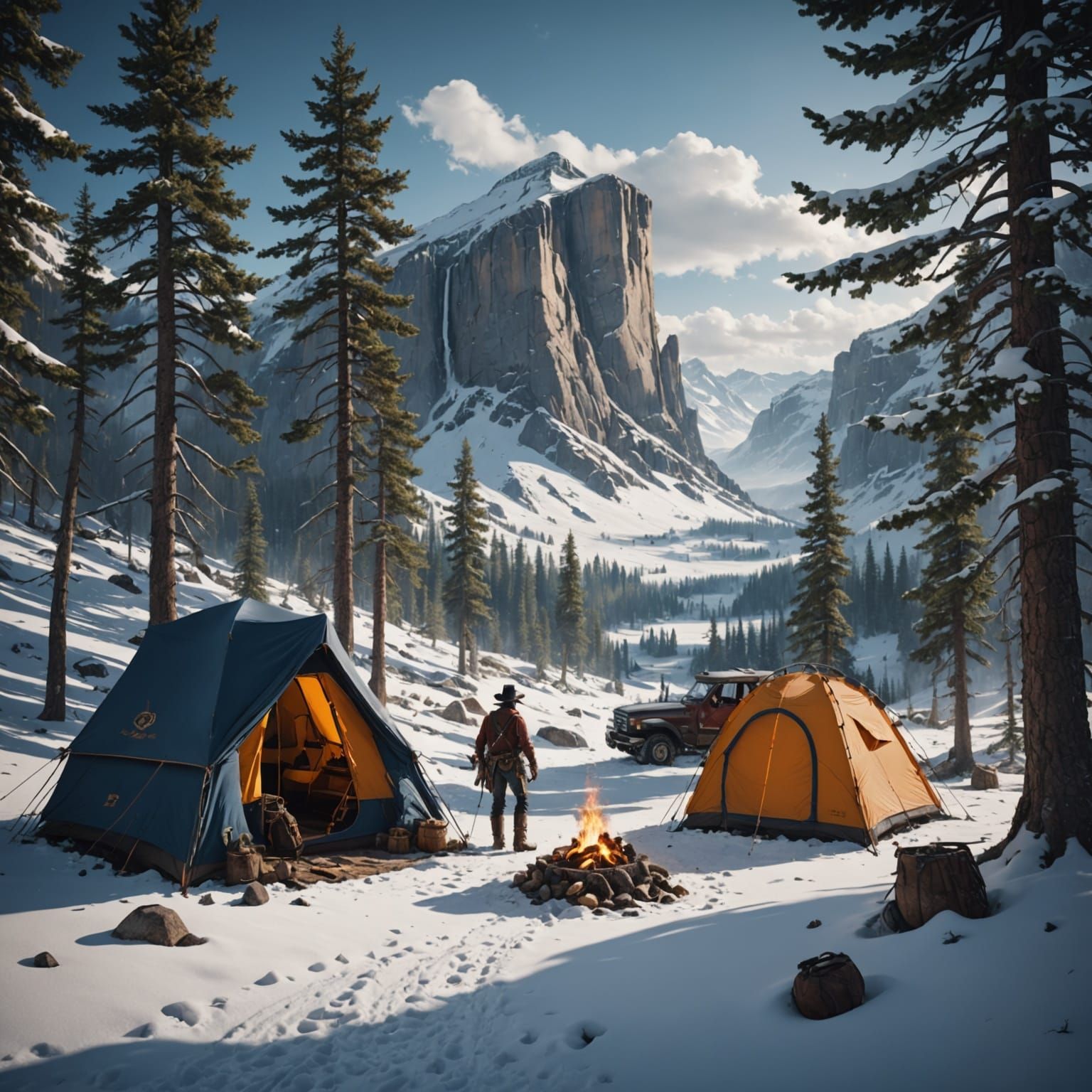  Camping on snowy day in the high country..  by @Kelly