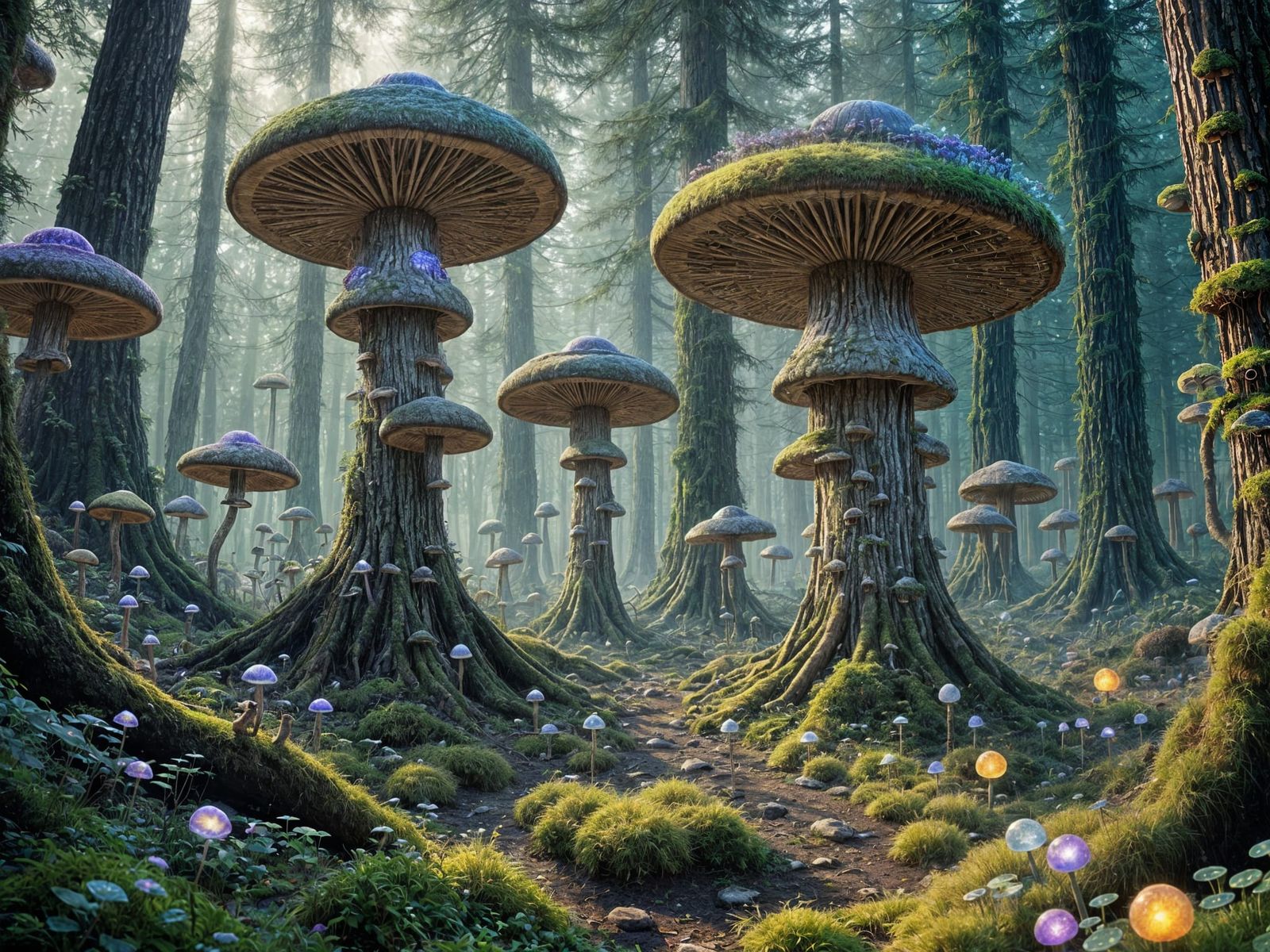 Bioluminescent mushrooms.