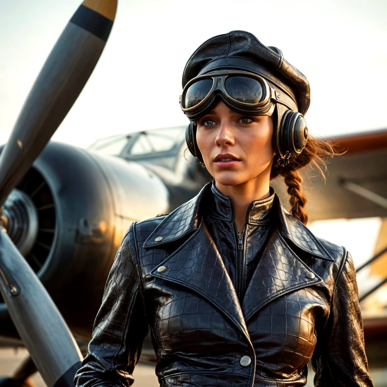 Crocodile Leather Outfit for Female Pilot