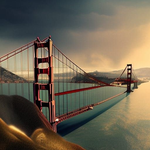 Golden gate - AI Generated Artwork - NightCafe Creator