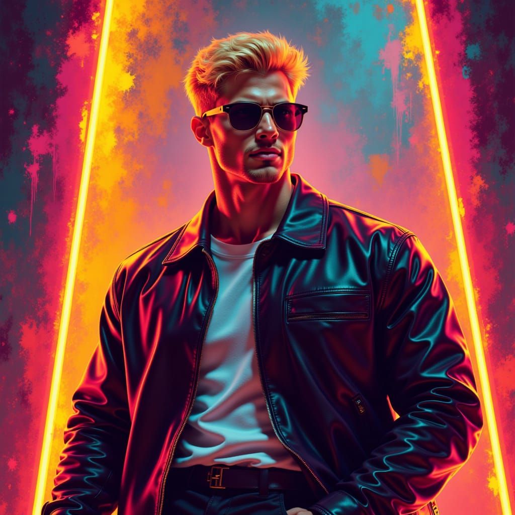 <lora:Adonis 2:1.0>
Super blonde alpha male ethereal masculinity cyberpunk 2099 blade runner 2049 neon hyperdetailed Pablo Picasso color cor...