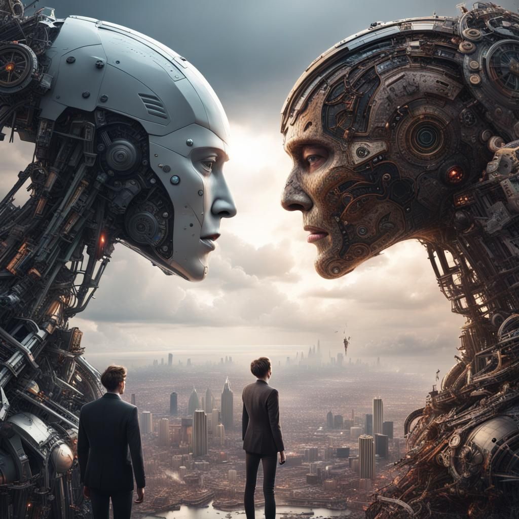 Artificial intelligence vs human  Epic cinematic brilliant s...