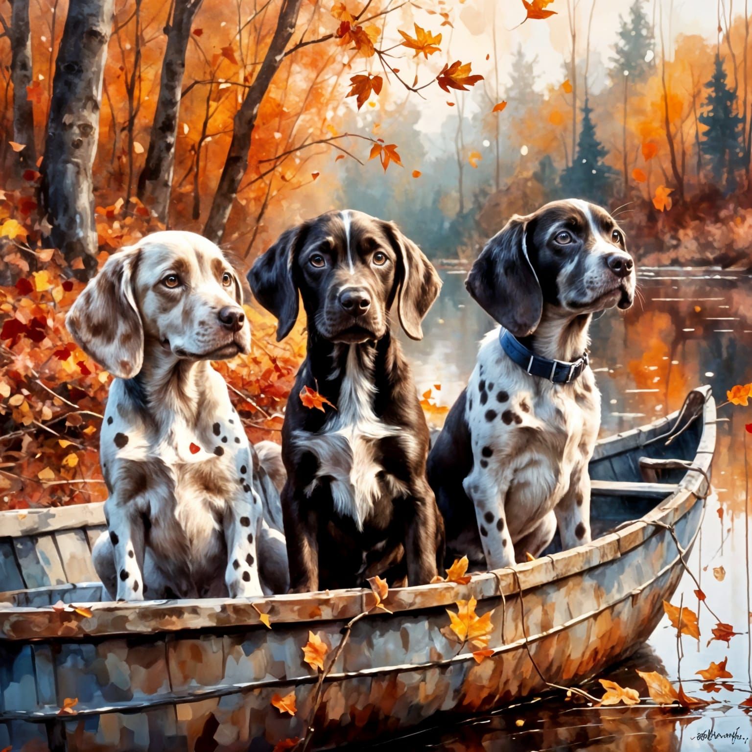Autumn puppies  by @Tiny Pearl Cat