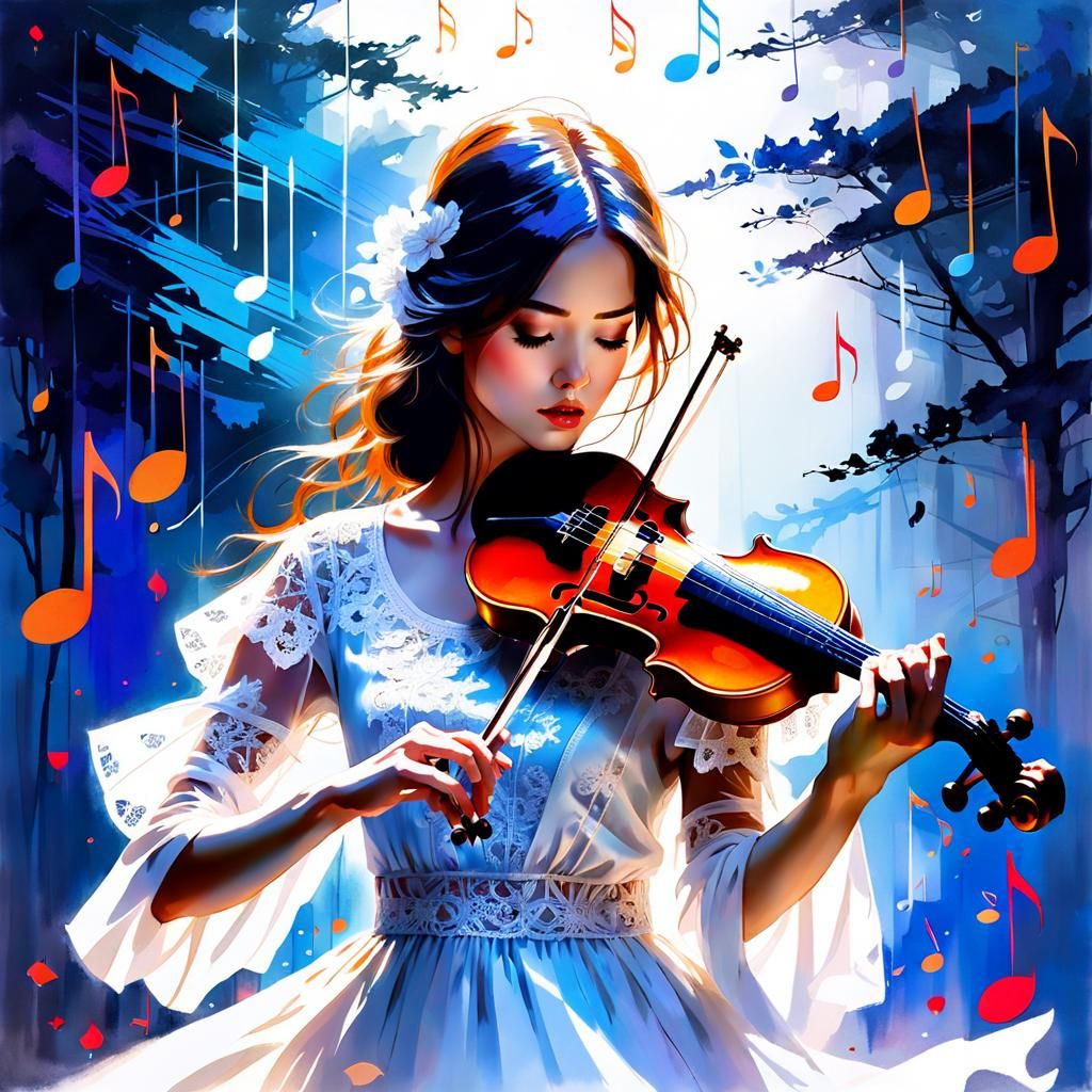 She loves music   by @Giselle Gastinet