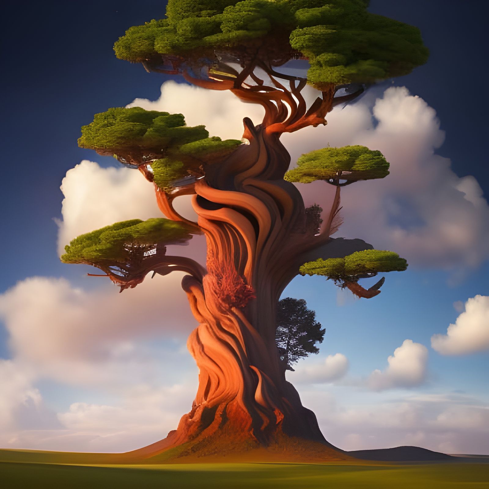 Ancient Tree in a Field 07 - AI Generated Artwork - NightCafe Creator