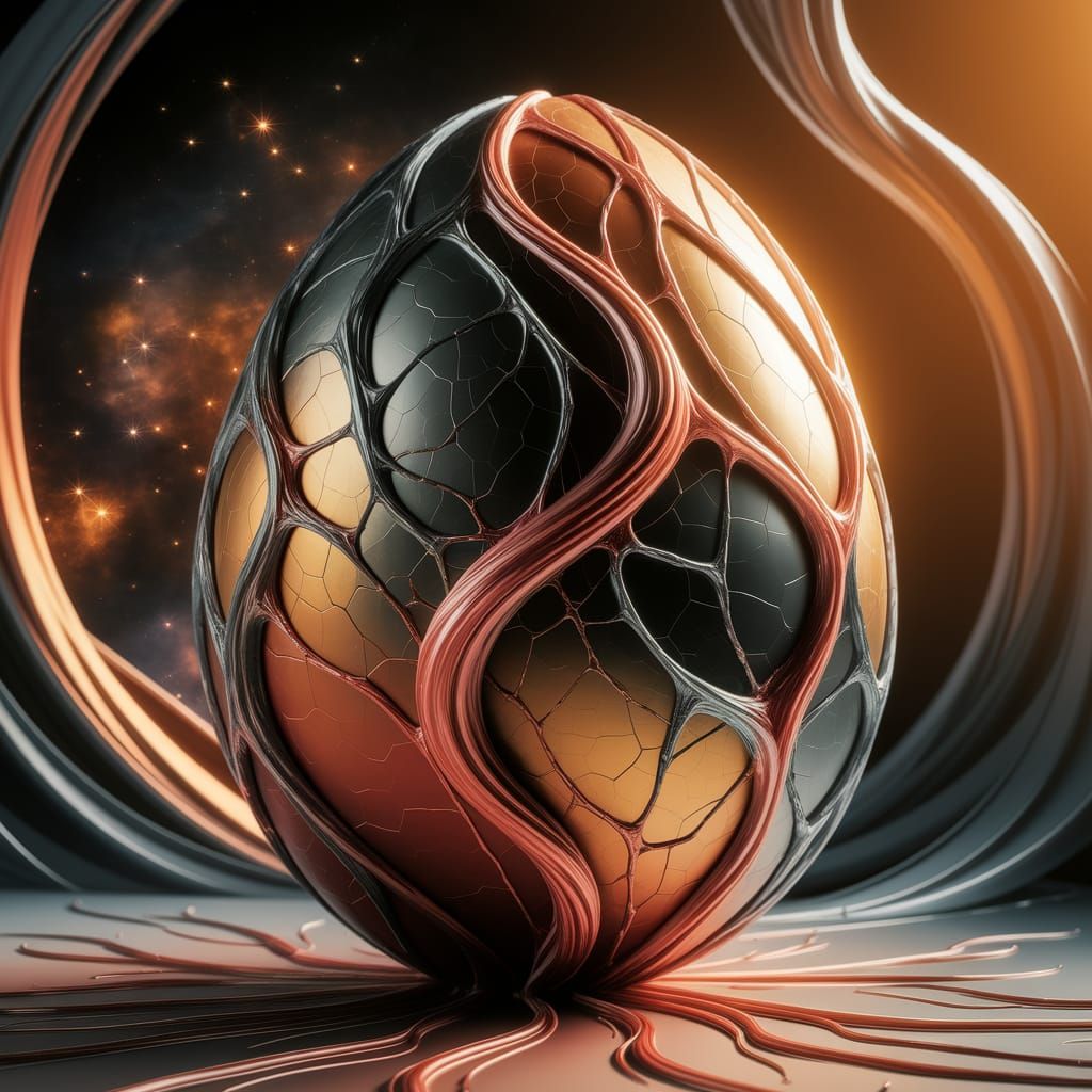 H. R. Giger style abstract Easter egg art  by @Pharaoh Julia