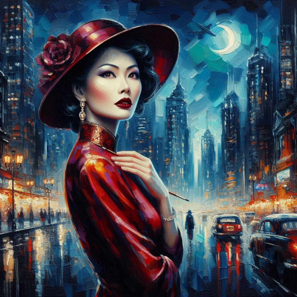 A beautiful lady in the big city