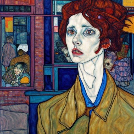 Cats in the City at Night: Expressionist Portrait