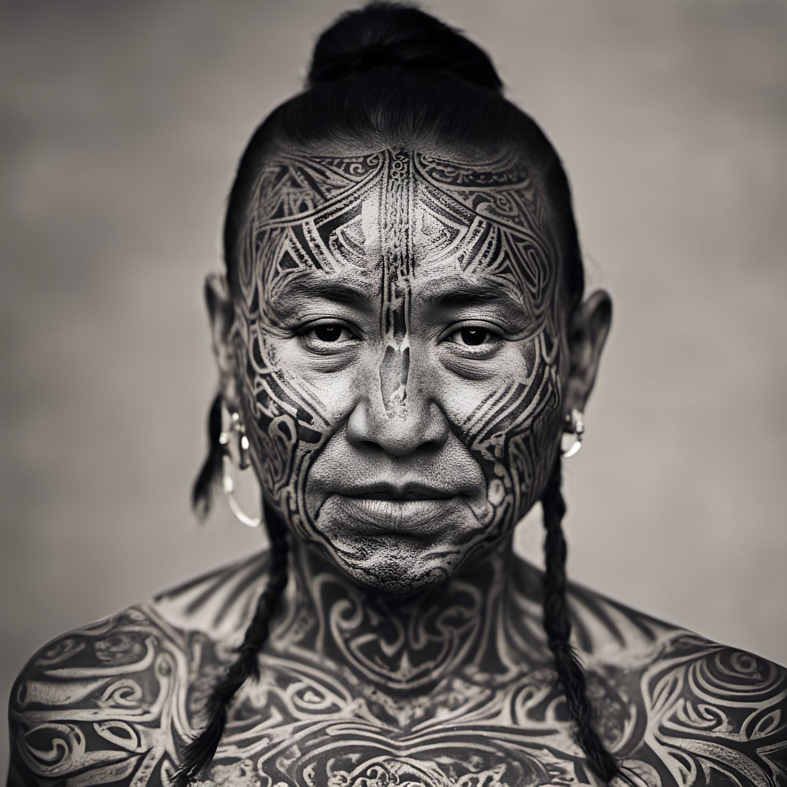 Portrait of a Maori tribe member  by @Franita
