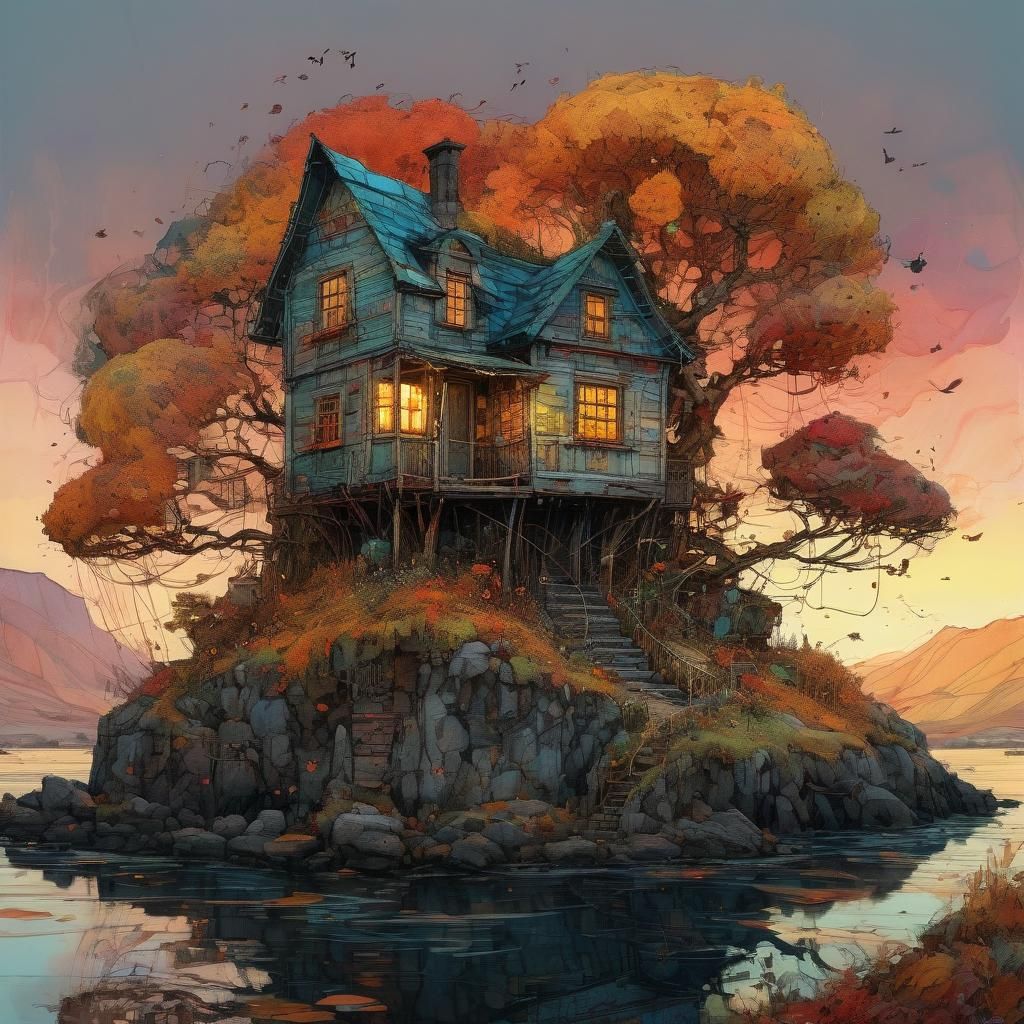  little house on a small island 