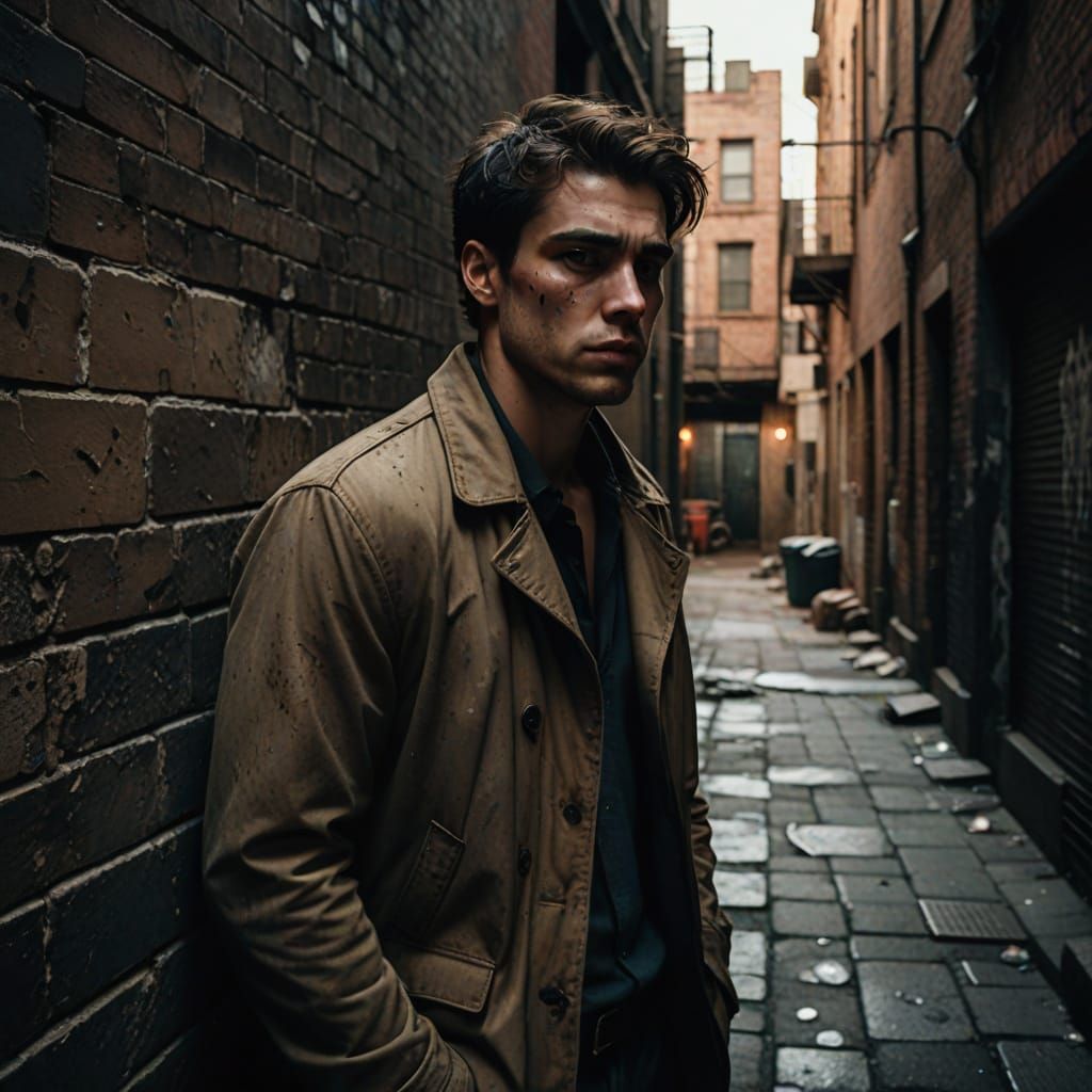 Tortured Soul in Dark Alley