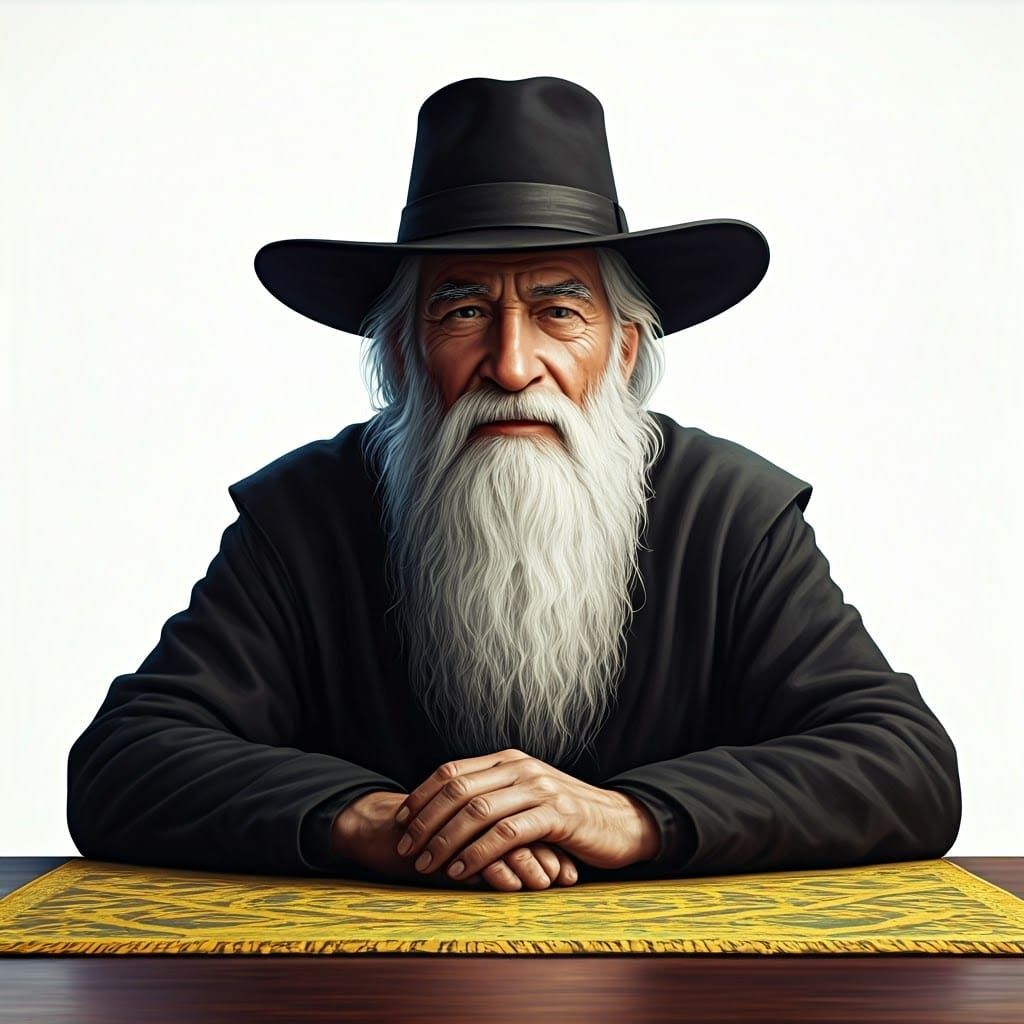 Wise Elderly Man in Detailed Matte Painting Style
