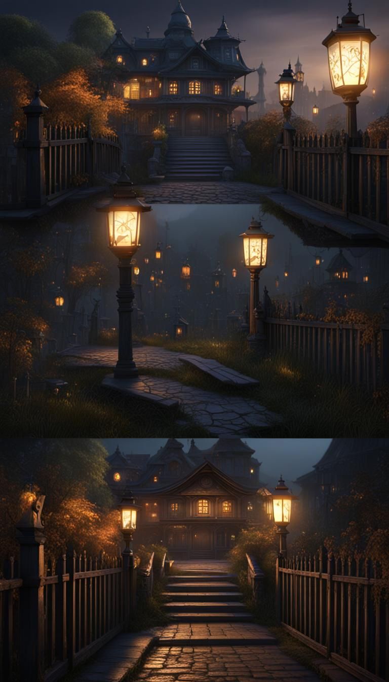Haunted City: Dark and Detailed Concept Art
