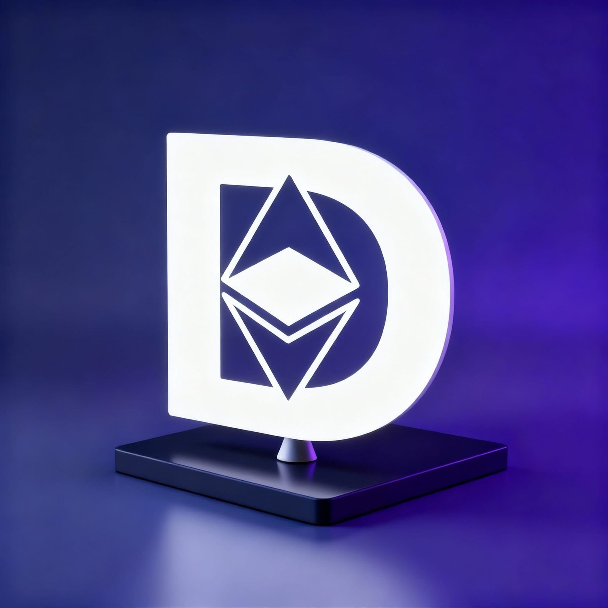 Este logotipo que tem a letra D quero que passe a ser o elemento central da imagem. Quero que a caixa seja substituída pela logotipo mas que...