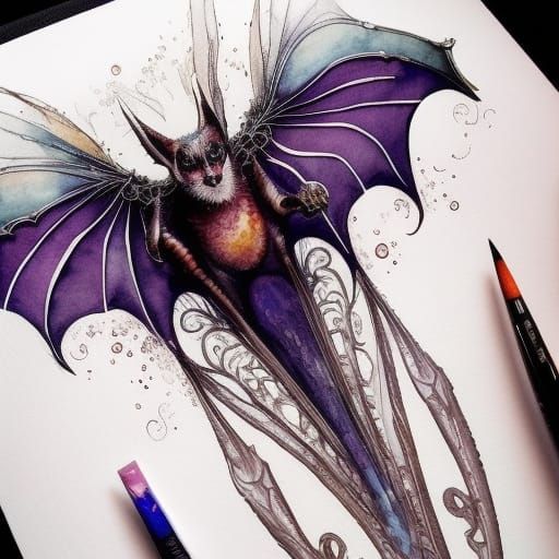 Detailed watercolor painting, of a striking, bbeautiful, fantasy style
