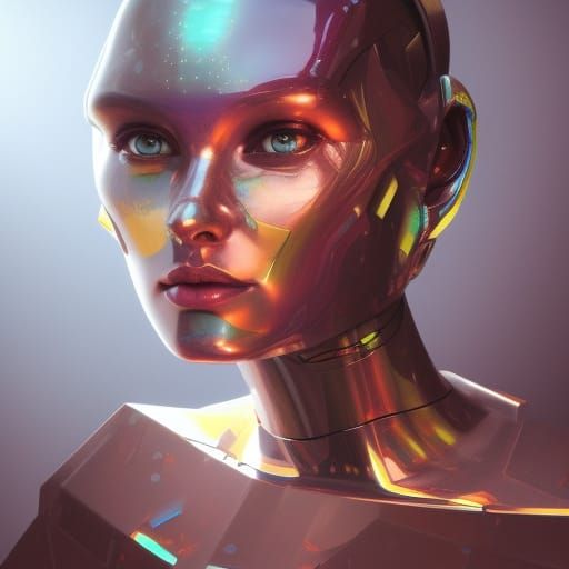 Humanoid robot head and shoulders portrait, 8k resolution concept art ...