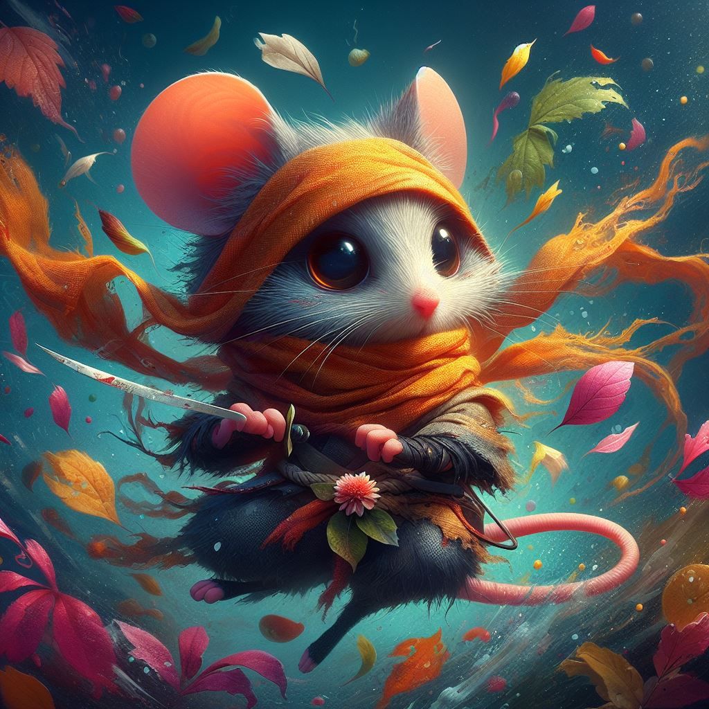 Be one with the wind! (Ninja mouse in training)