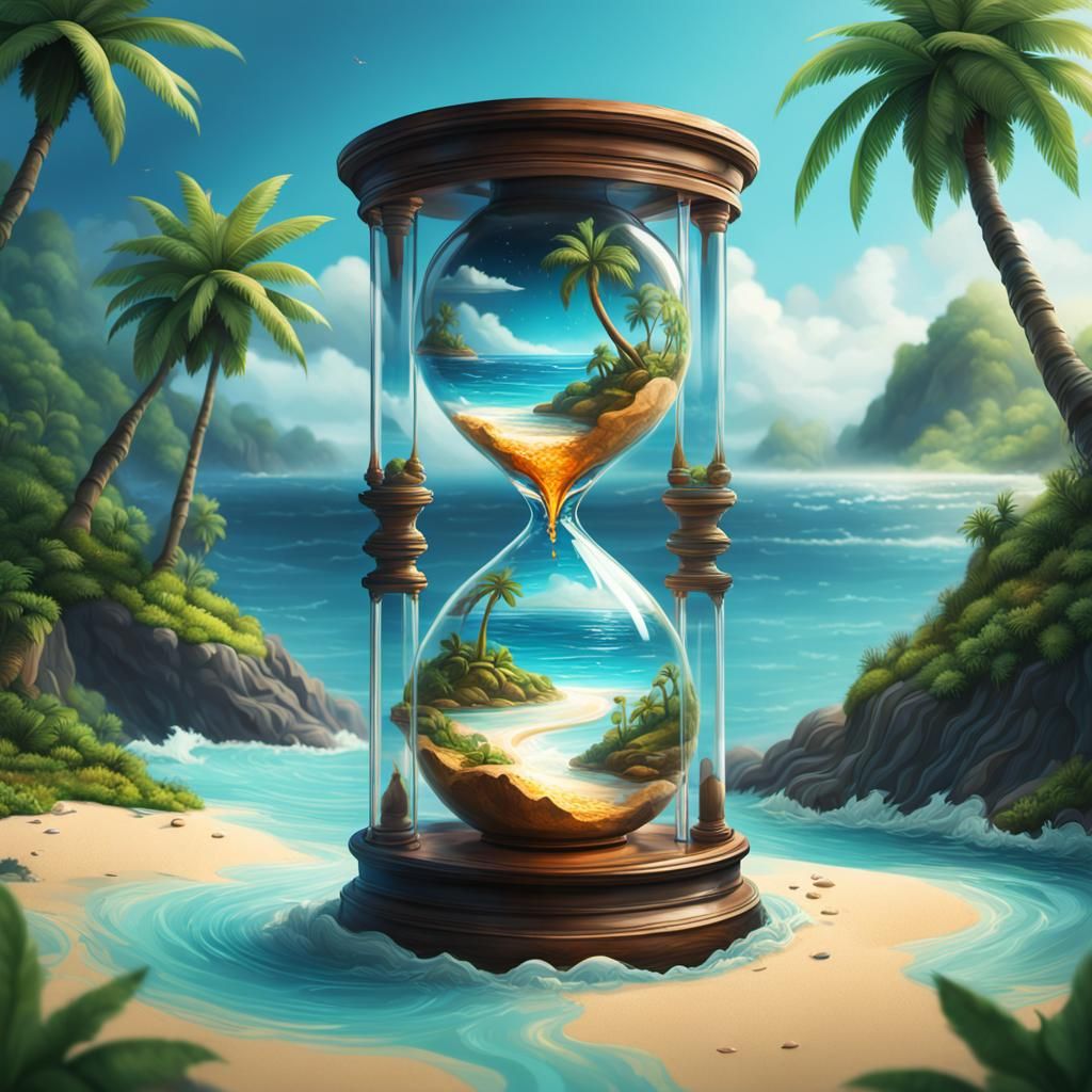 Island inside of a hourglass that's at a island 🏝️  by @Kaydan 